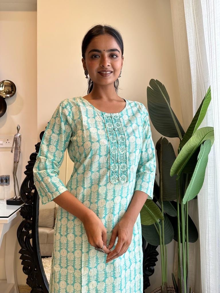 Mint Green Soft Kurta - Image 3