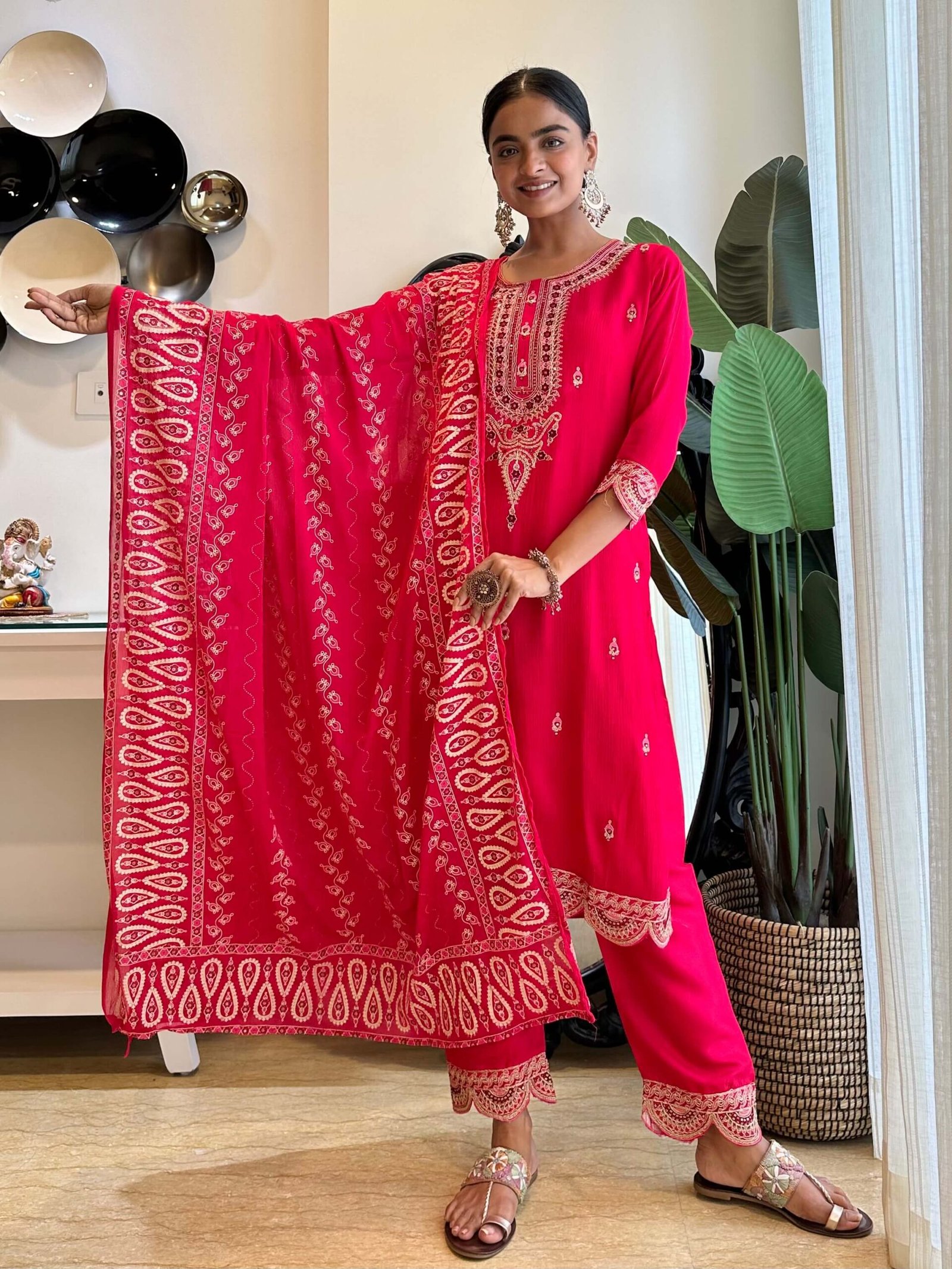 Noor Georgette Set - Pink - Image 3