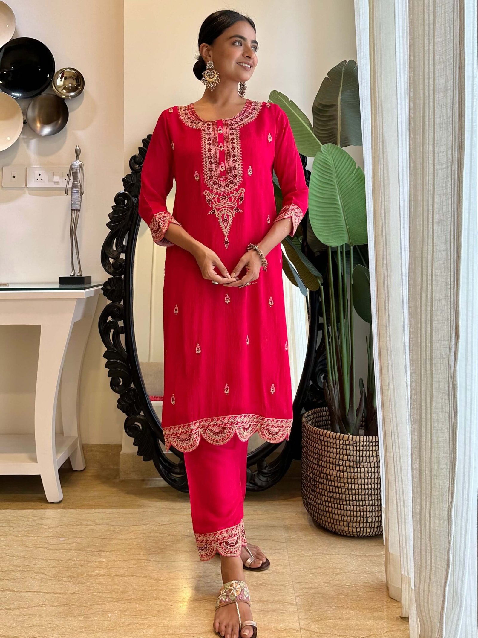 Noor Georgette Set - Pink - Image 5