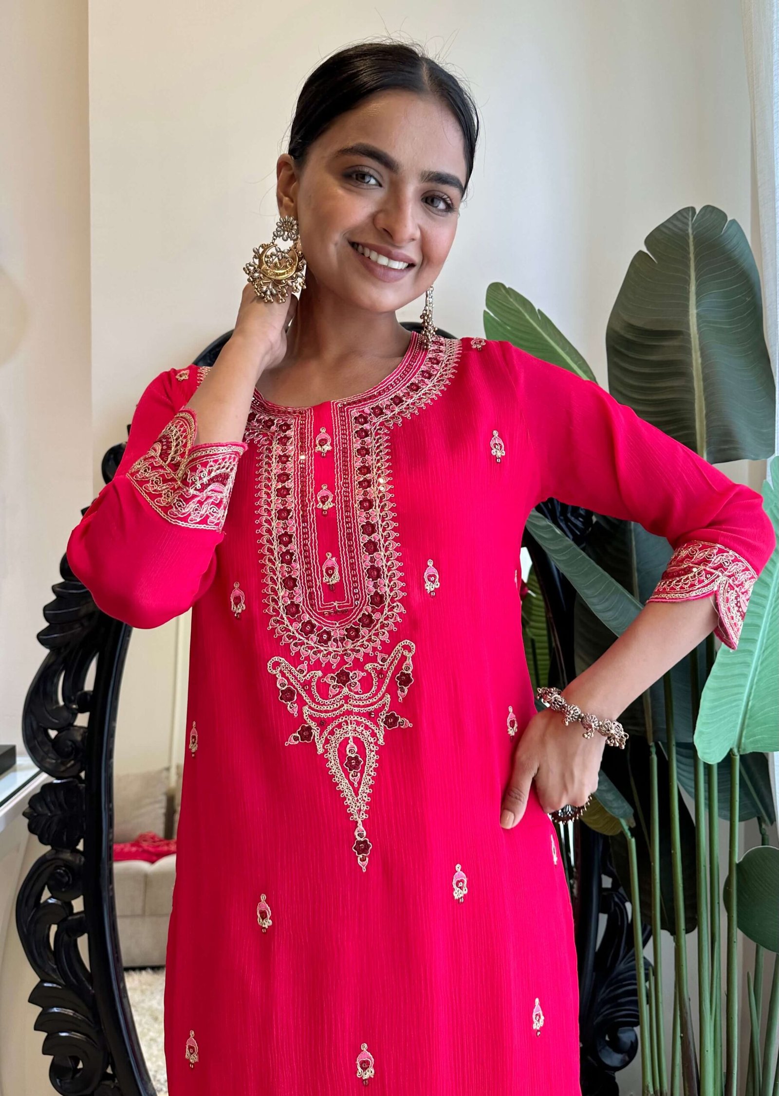 Noor Georgette Set - Pink - Image 6