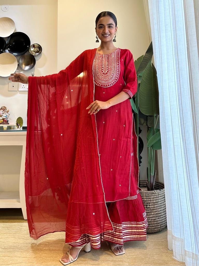 Red Love Sharara Set - Image 3
