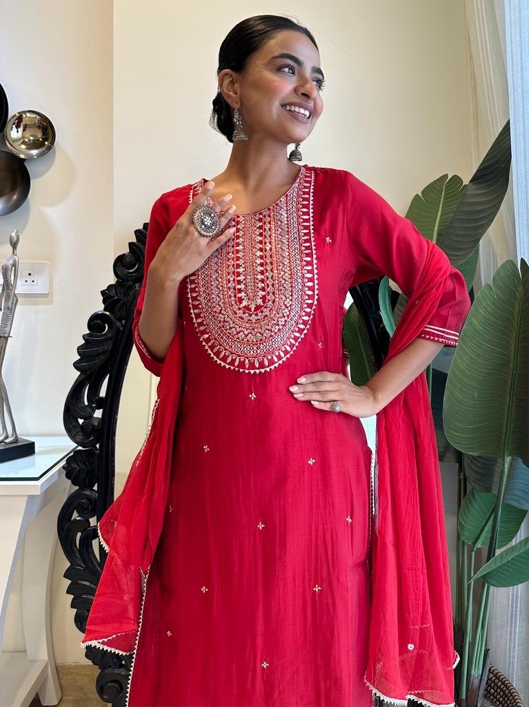 Red Love Sharara Set - Image 4