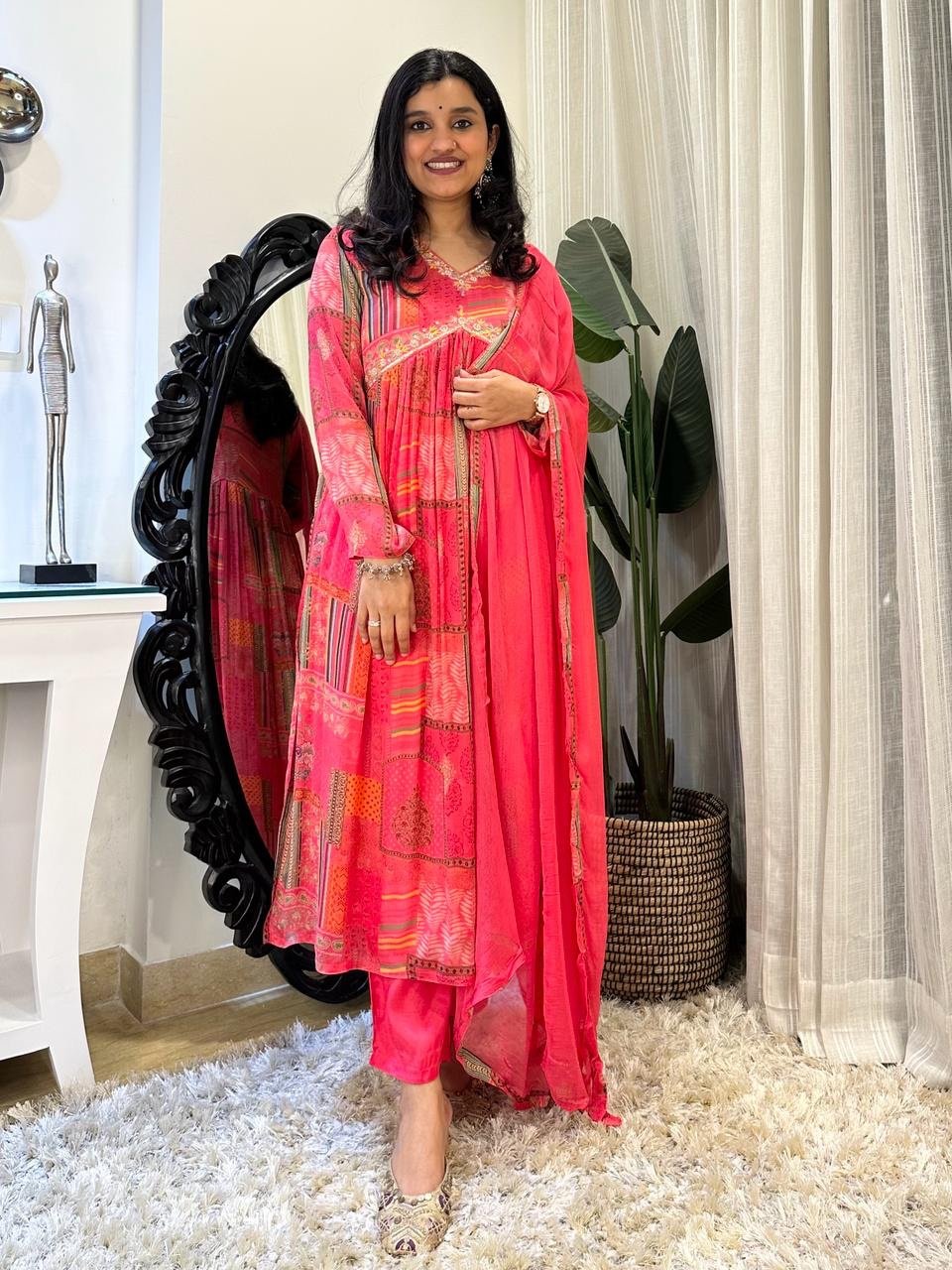 Bright Pink Chinnon Alia Set