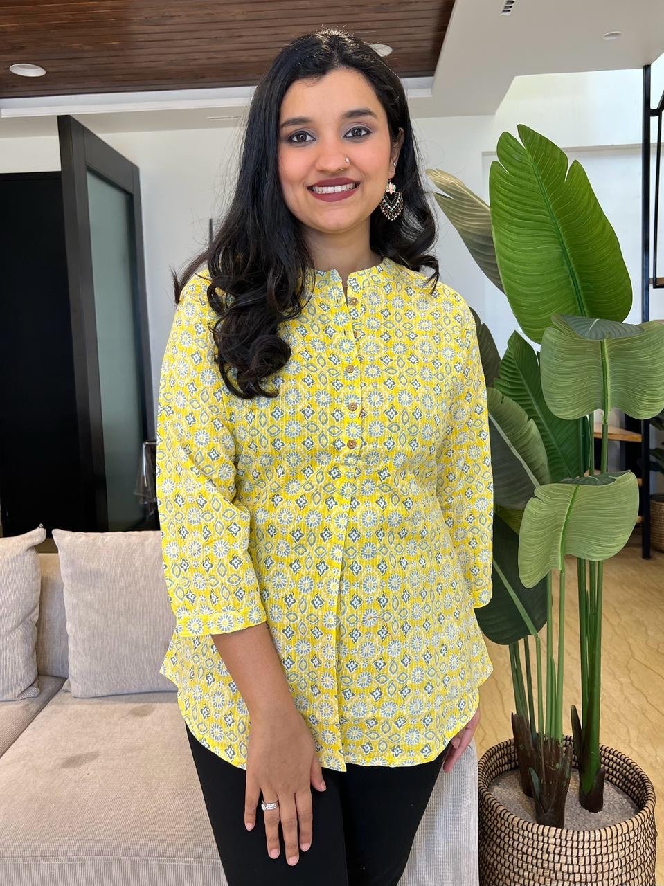 Cotton Short Top- Lime Choti Booti