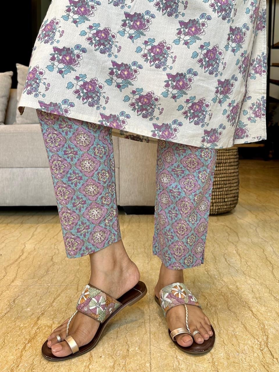 Pastel Lilac Cotton Suit - Image 4
