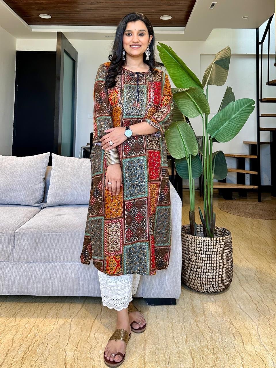 Multicolour Festive Kurta - Image 3
