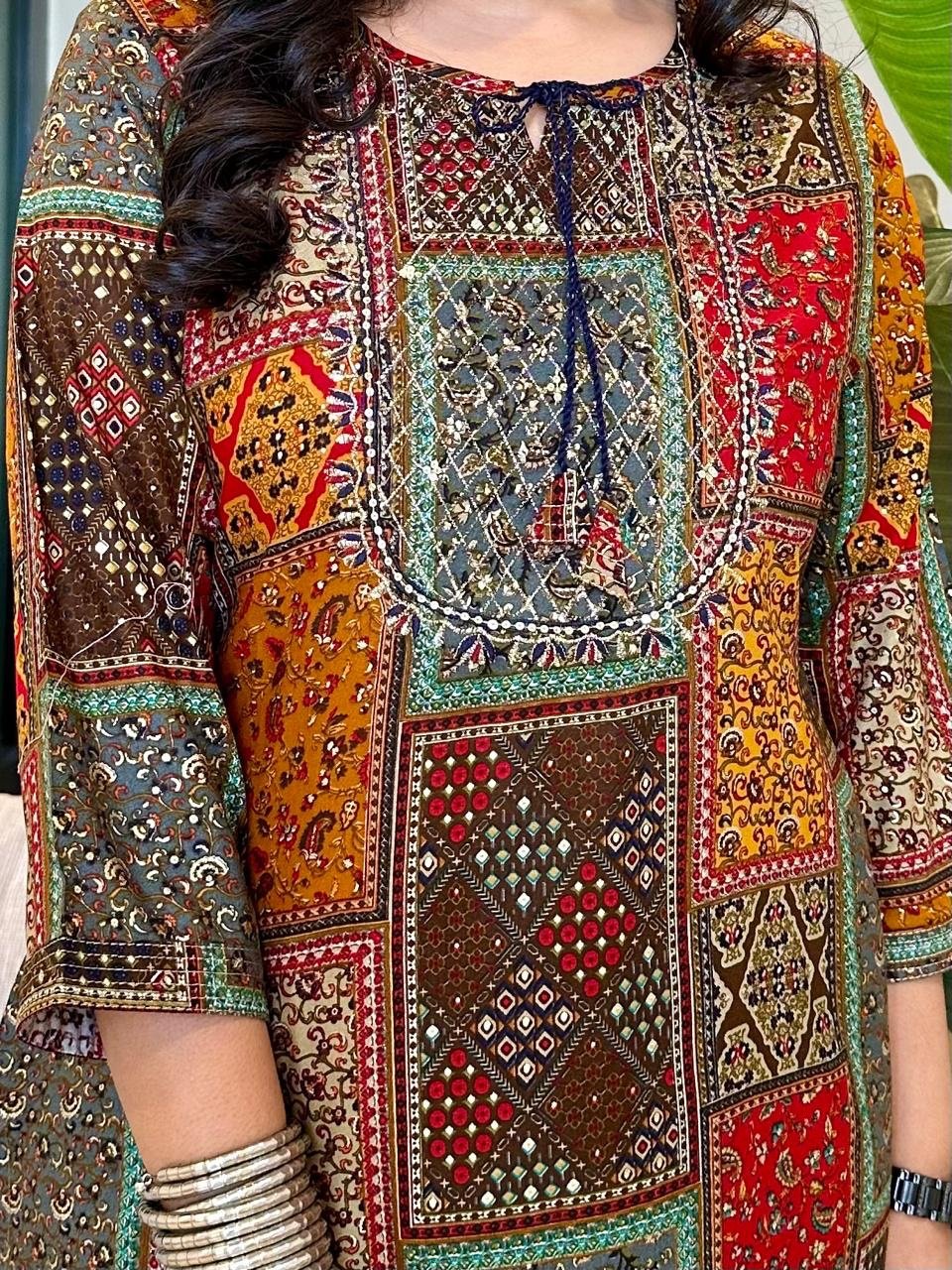 Multicolour Festive Kurta - Image 2