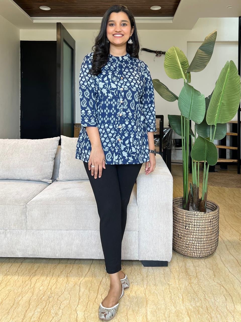 Cotton Short Top- Indigo Mix - Image 2