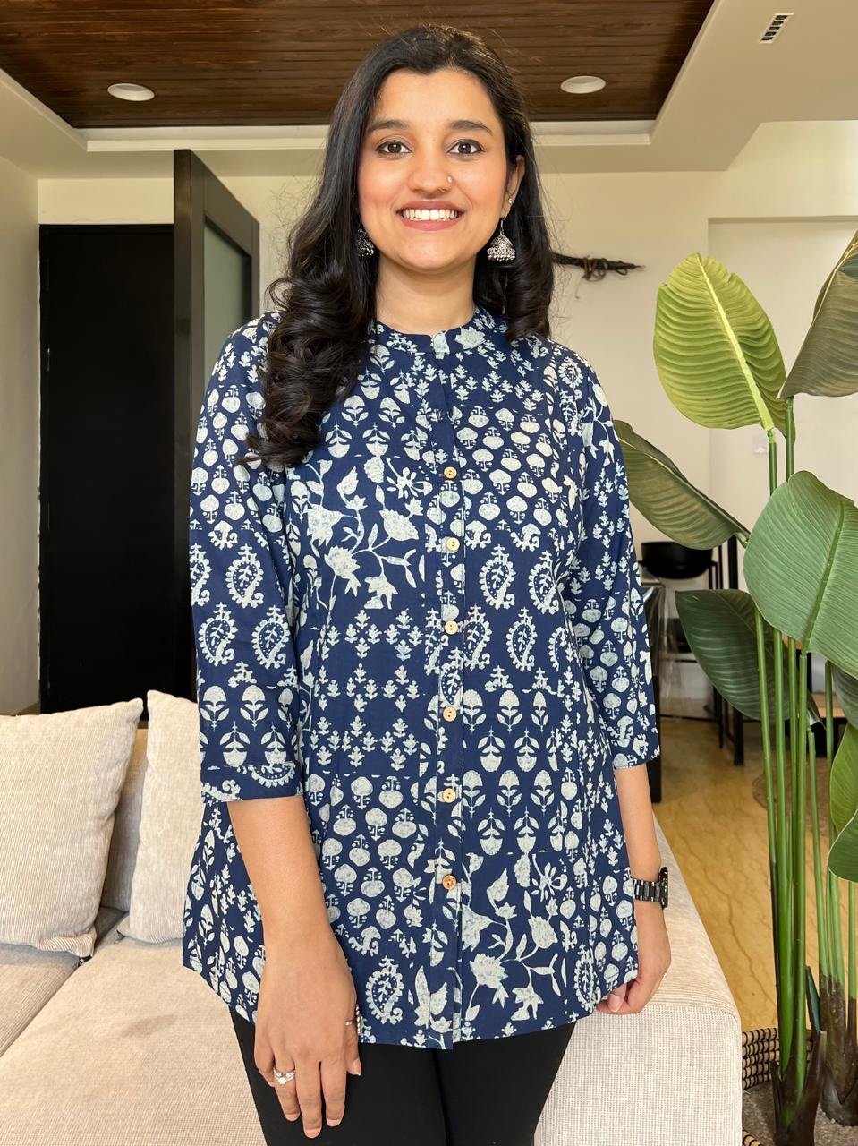 Cotton Short Top- Indigo Mix - Image 3