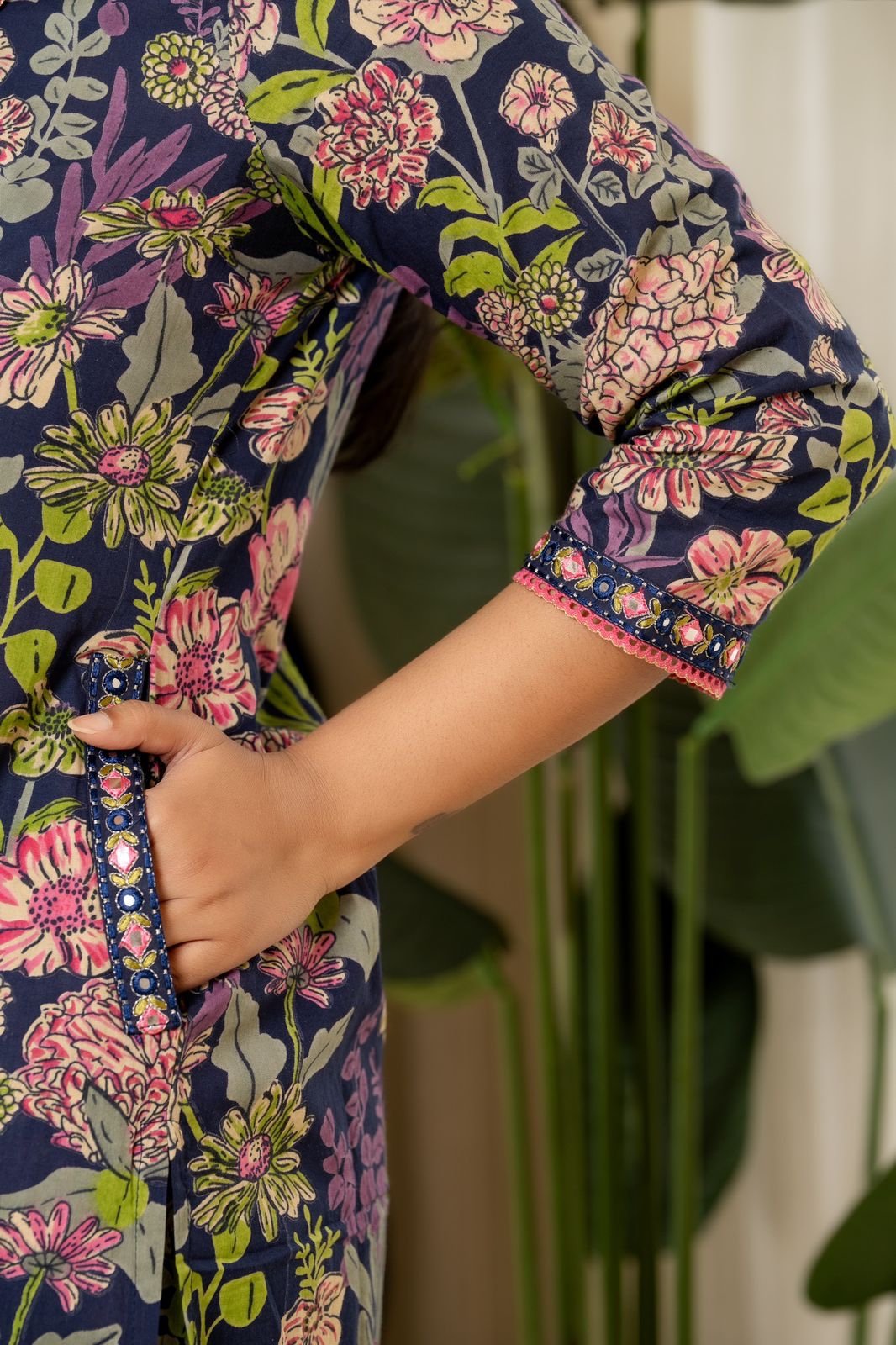Blue Multi Floral Cotton Set - Image 5