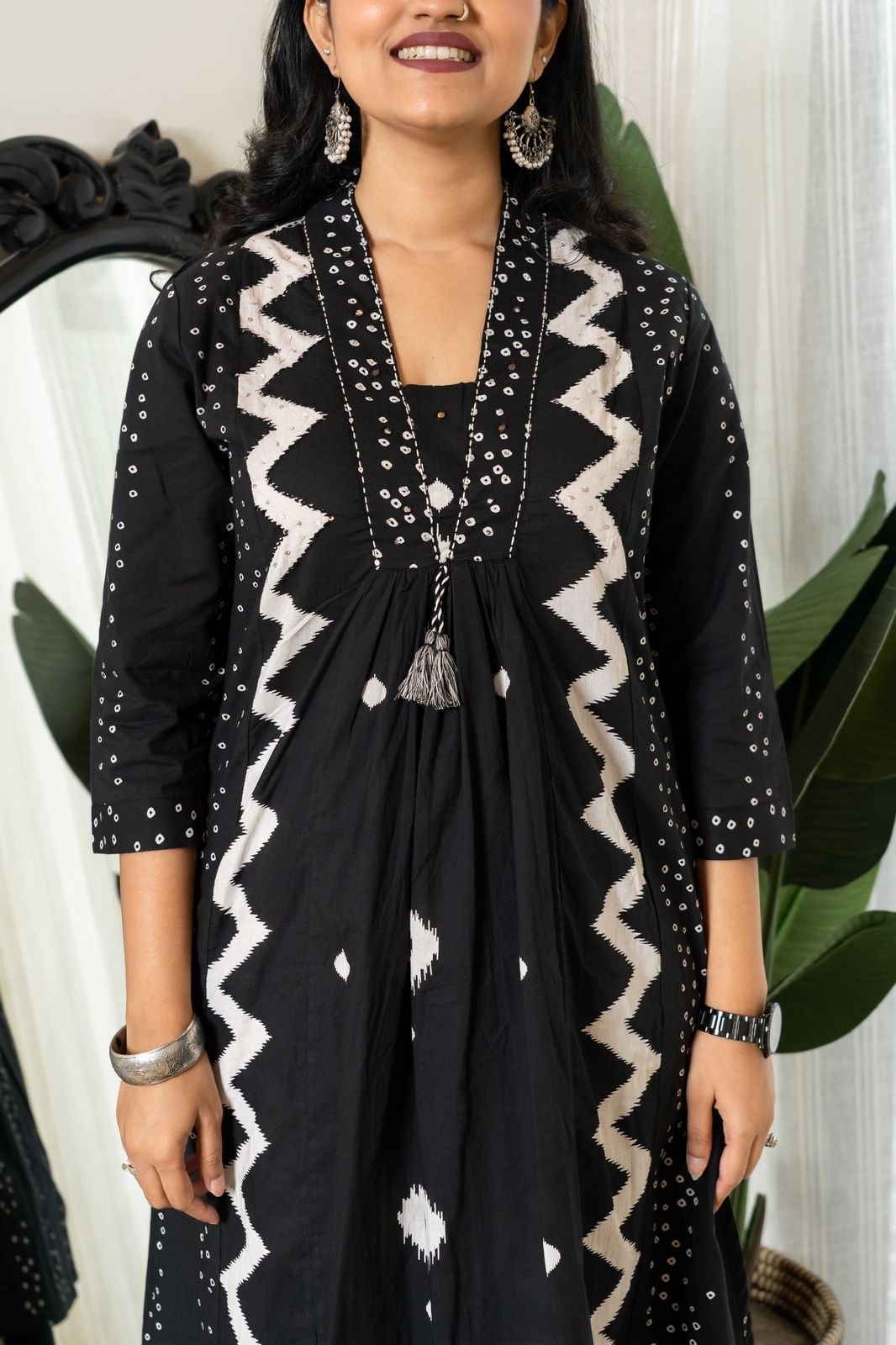 Ziya Black Flared Cotton Set - Image 5
