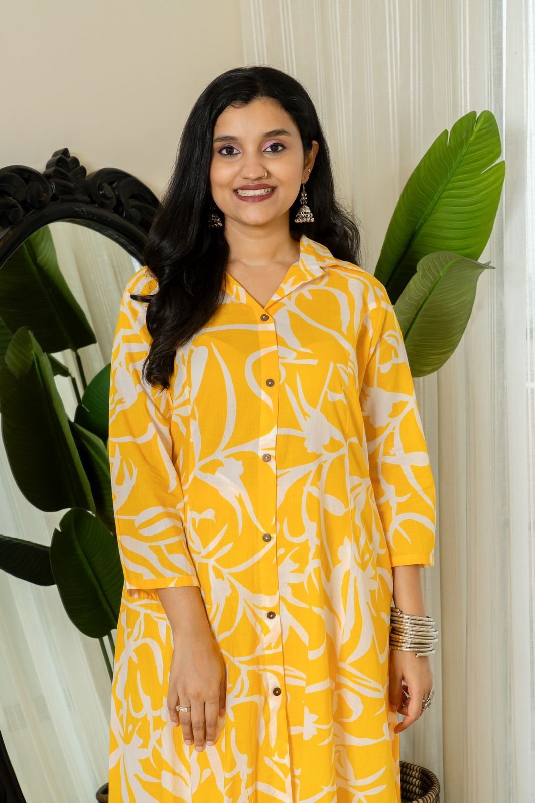 Cotton Coord Set- Bright Yellow - Image 3