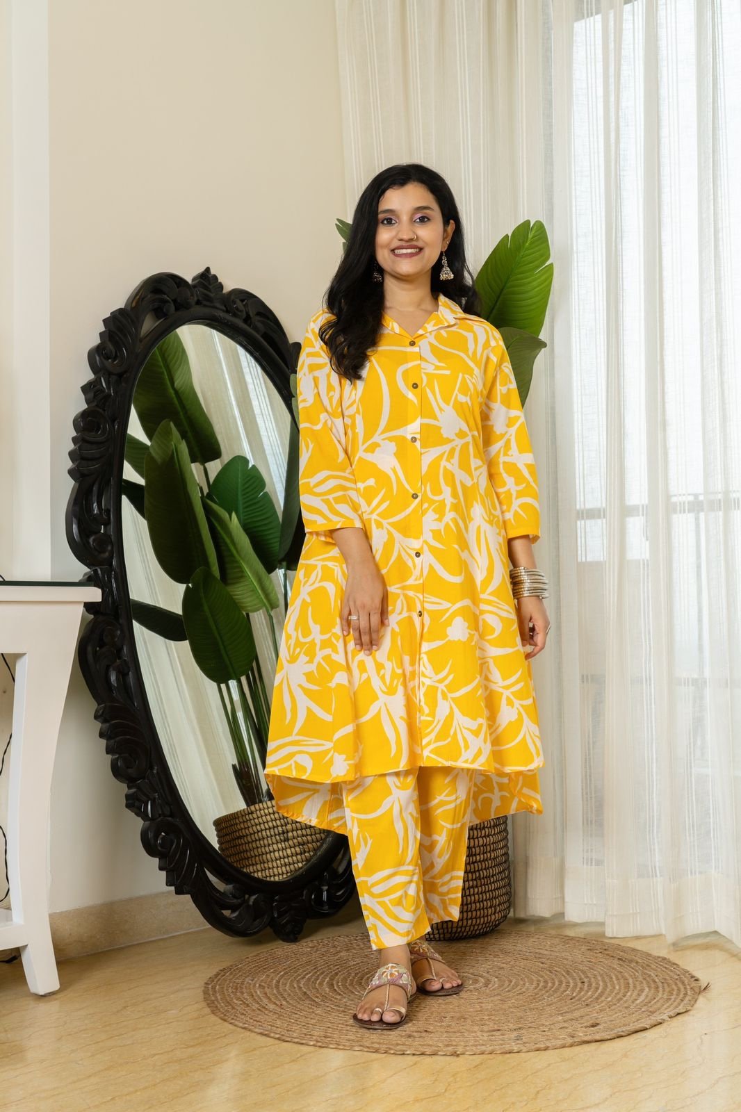 Cotton Coord Set- Bright Yellow
