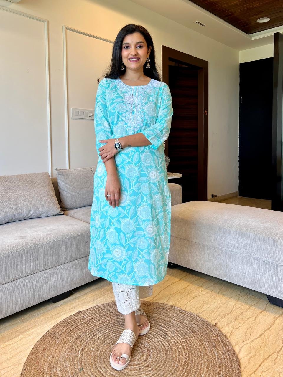 Mahima Threadwork Cotton Kurtas -