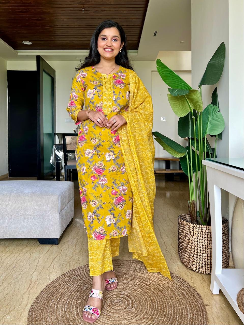 Geet budget cotton suits - Yellow