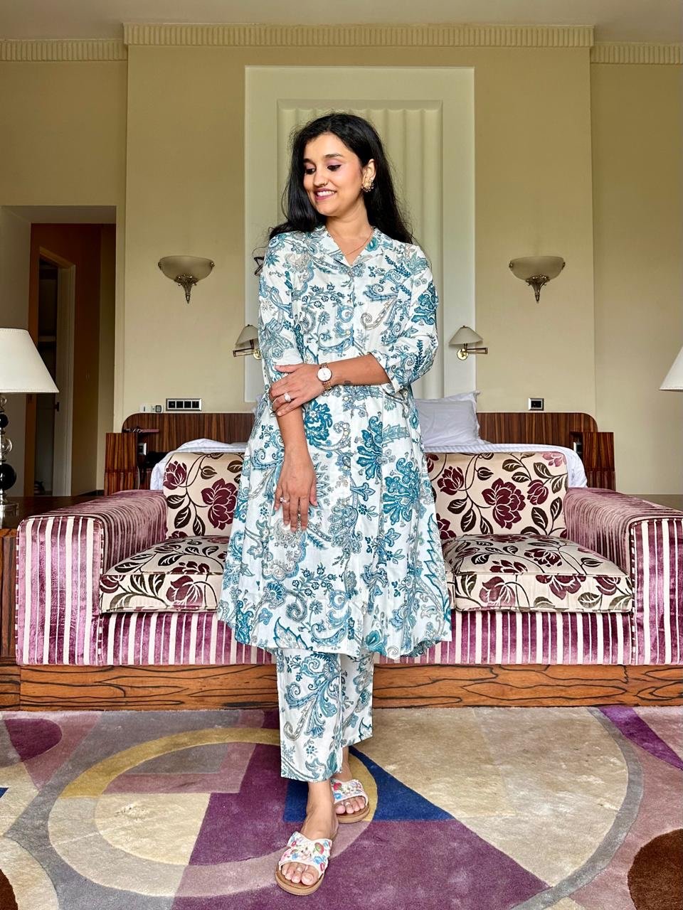 High Low Cotton Coord Set- Fresh Florals - Image 3