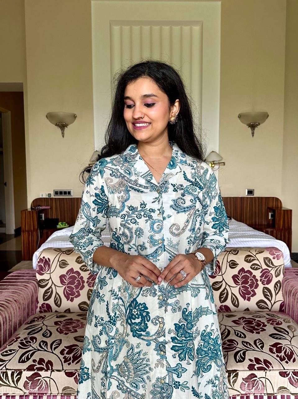 High Low Cotton Coord Set- Fresh Florals - Image 2