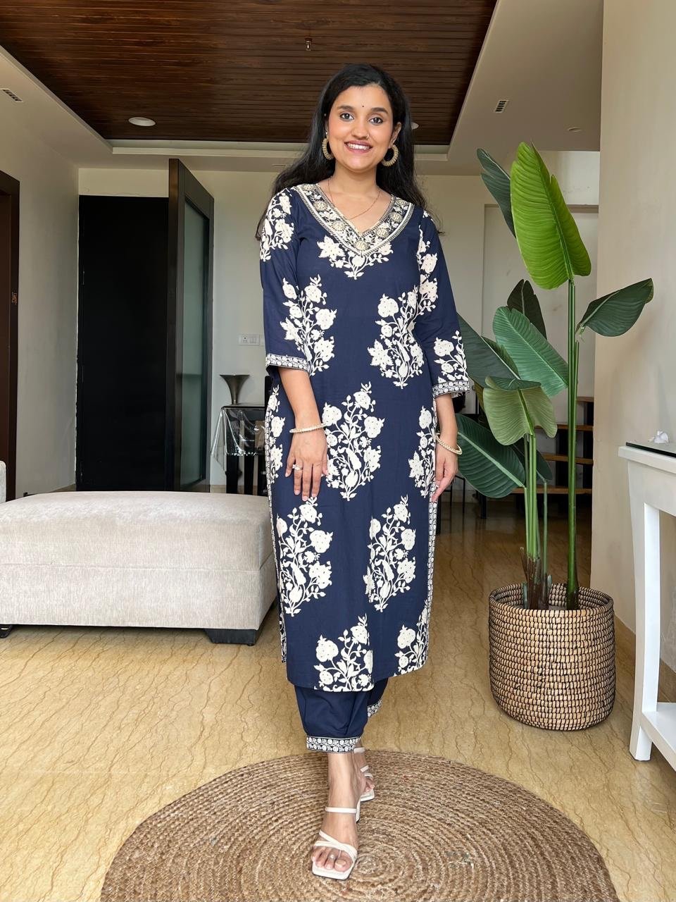 Vani Boota Afghan Sets- Navy Blue - Image 4