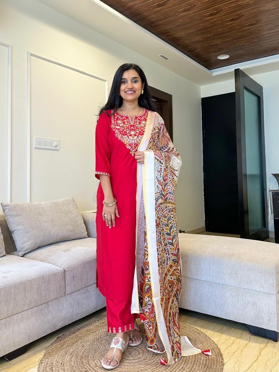 Gisha Multi Embroidered Silk Set