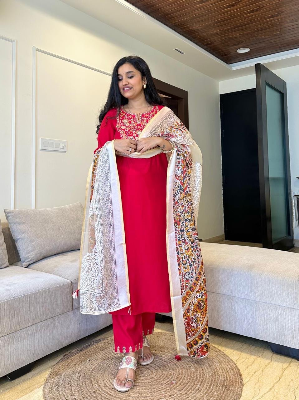 Gisha Multi Embroidered Silk Set - Image 5
