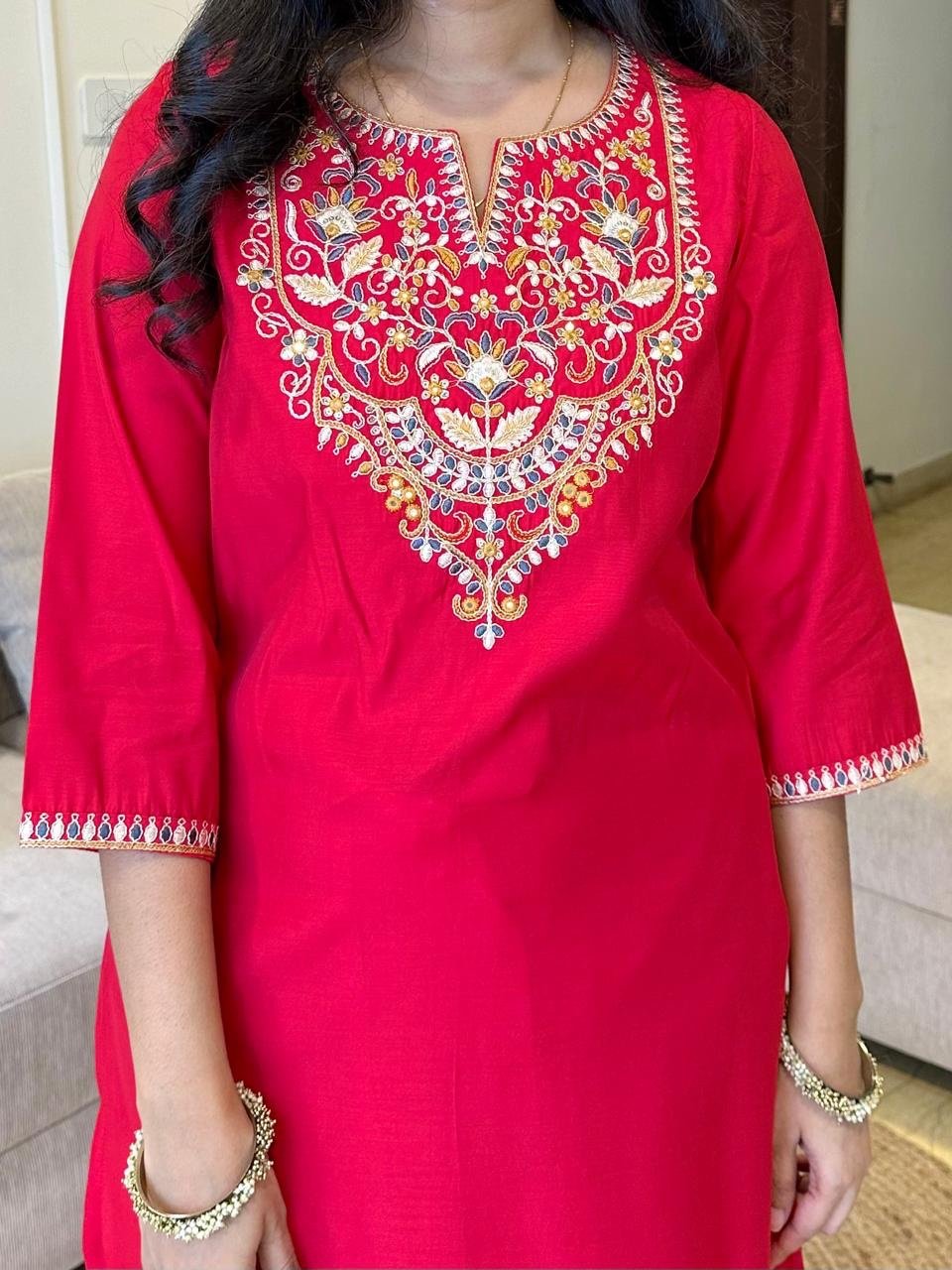 Gisha Multi Embroidered Silk Set - Image 6