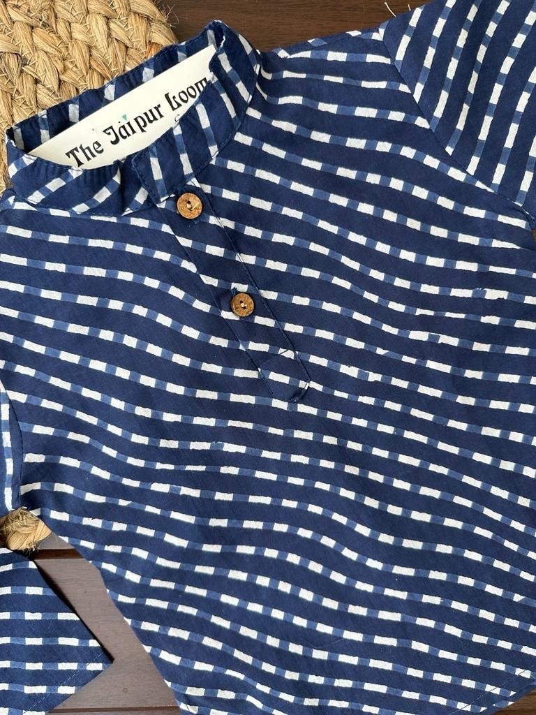 Navy Lehriya Jacket Set - Image 5