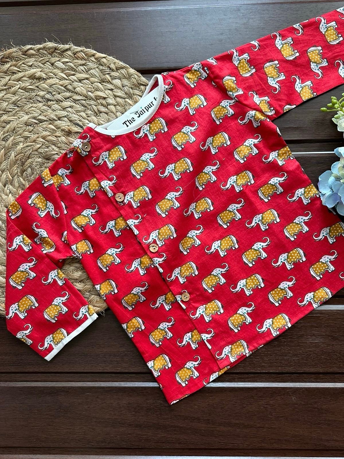 Elephant Parade Off Centre Kurta Set - Image 3
