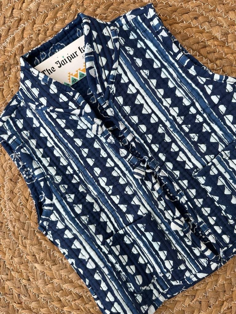 Kids’ Indigo Boota Reversible Quilted Jacket - Image 3