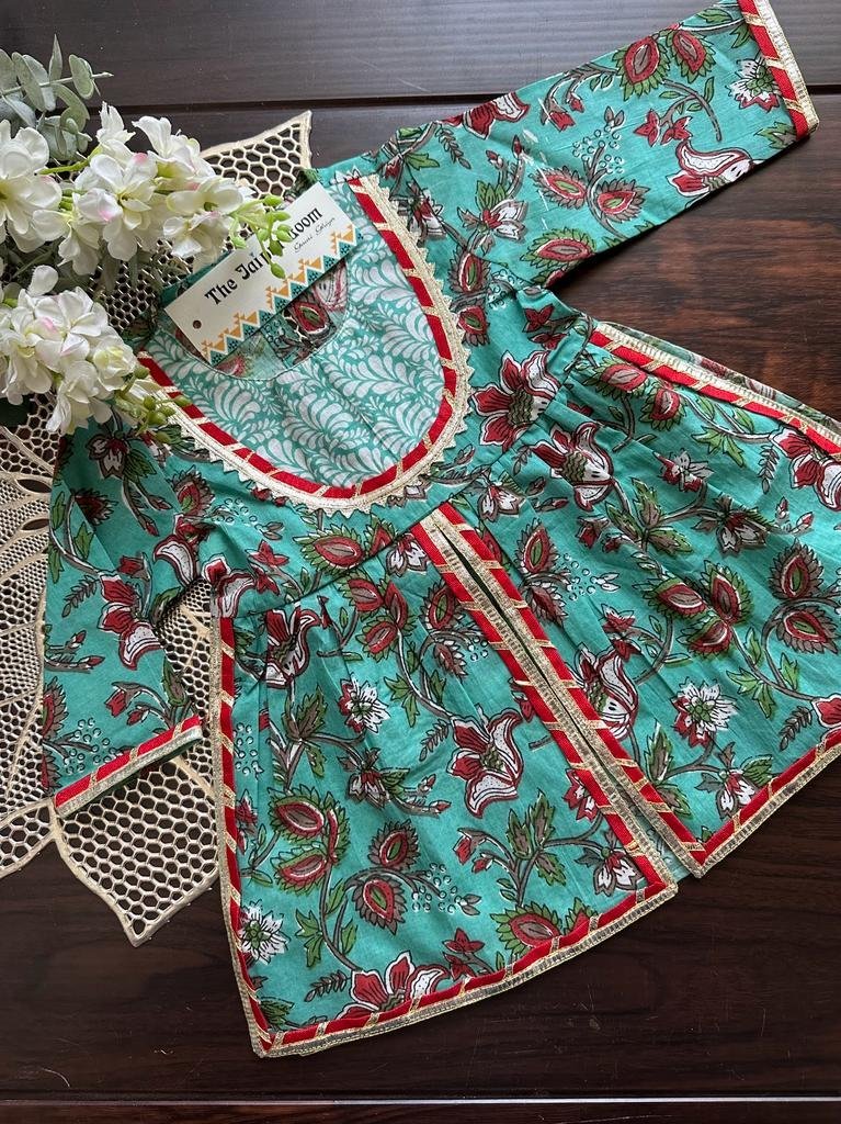 Mughal Front Slit Sharara Set - Green - Image 5