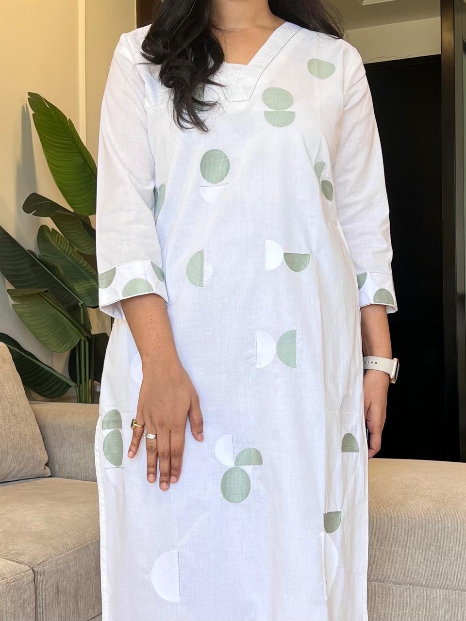 Jinni Premium Cotton Kurta- White - Image 4