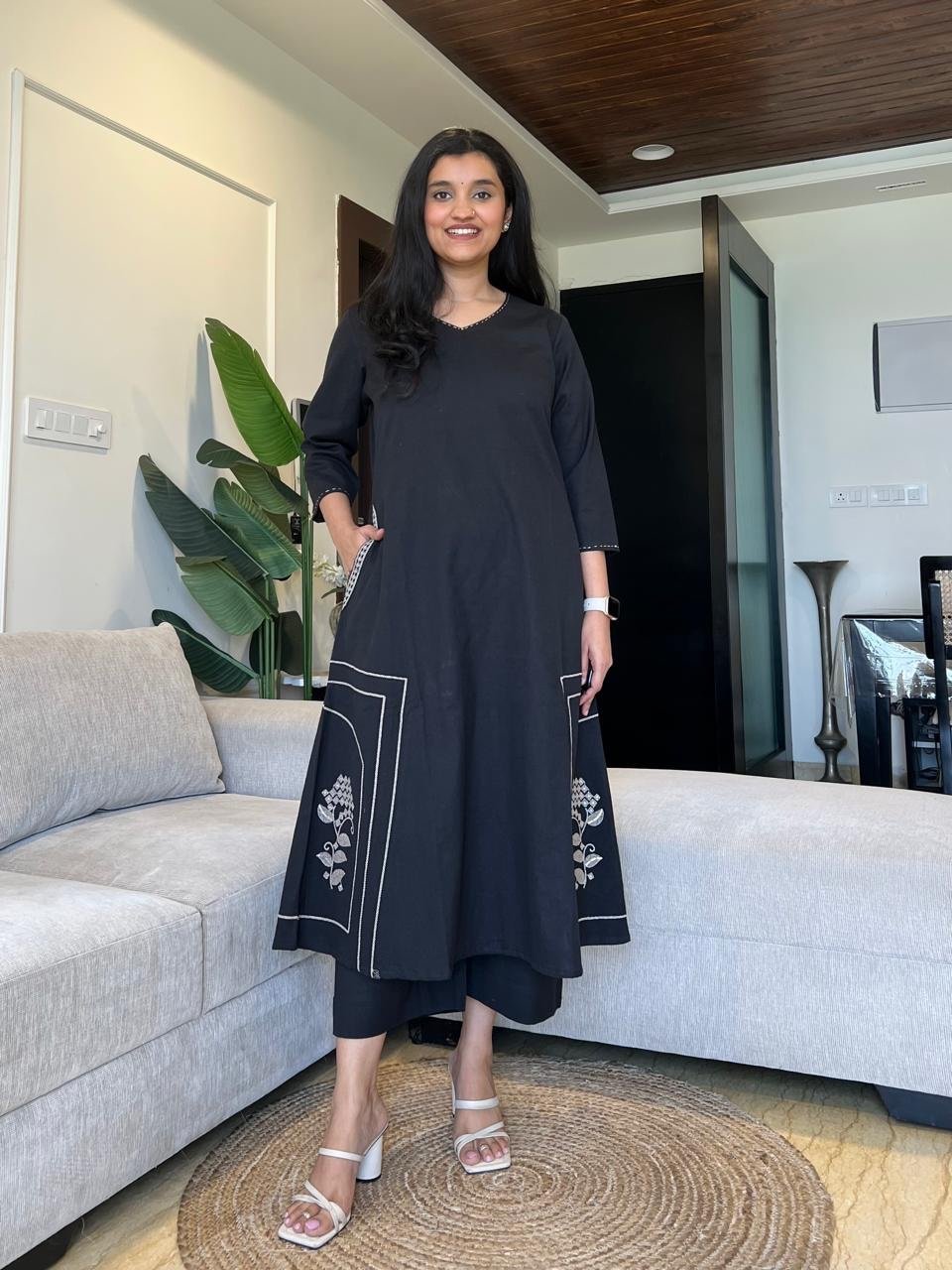 Reeha Classy A-line Set- Black - Image 2