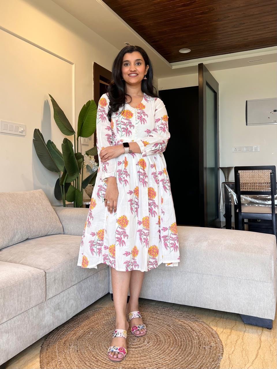 Parisha Boota Cotton Dress- Mix Florals - Image 2