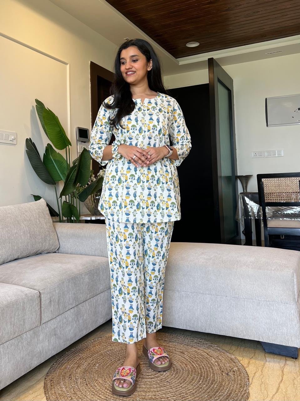 Sia Cotton Lounge Set- Fishes - Image 2