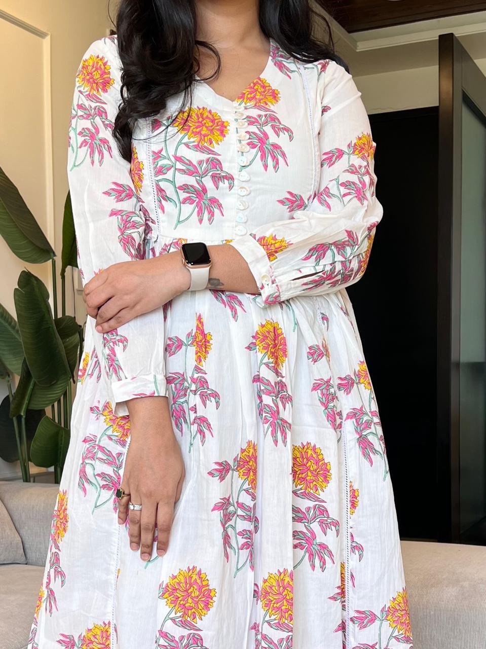 Parisha Boota Cotton Dress- Mix Florals - Image 4