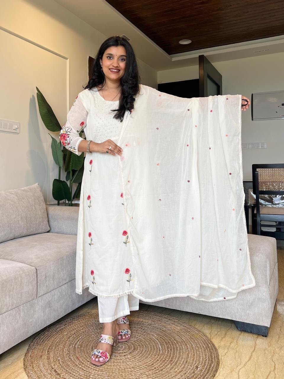 Zubeda Mulmul Embroidered Set - Image 2