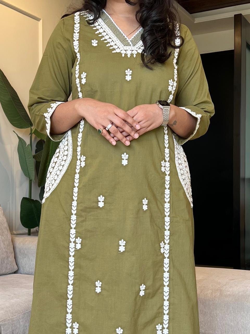 Surya Embroidered Fancy Pant Set- Green - Image 4