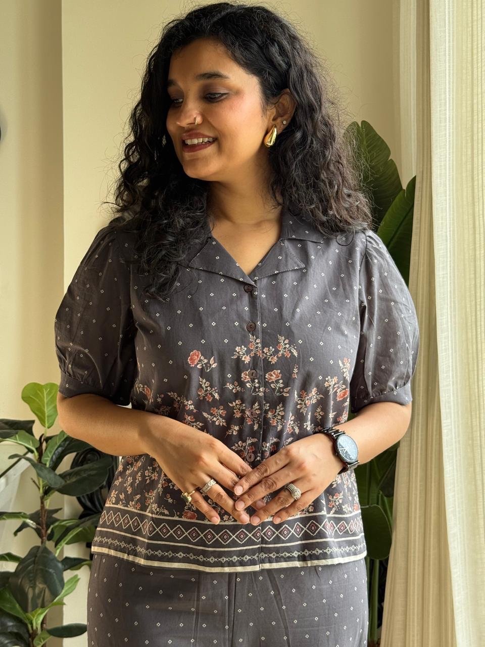 Laila Cropped Shirt Coord Set - Image 5