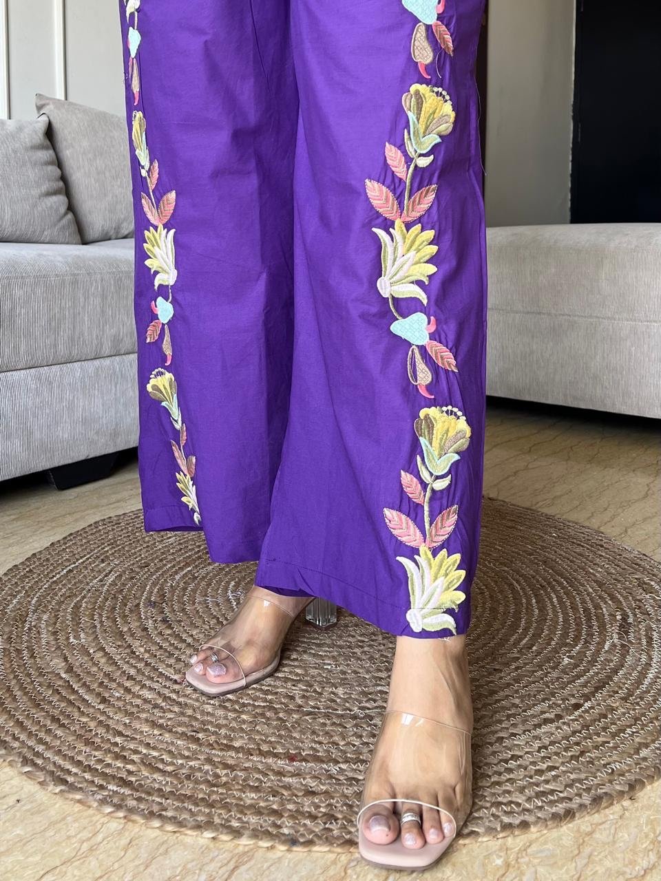 Gia Embroidered Coord Set- Purple - Image 6