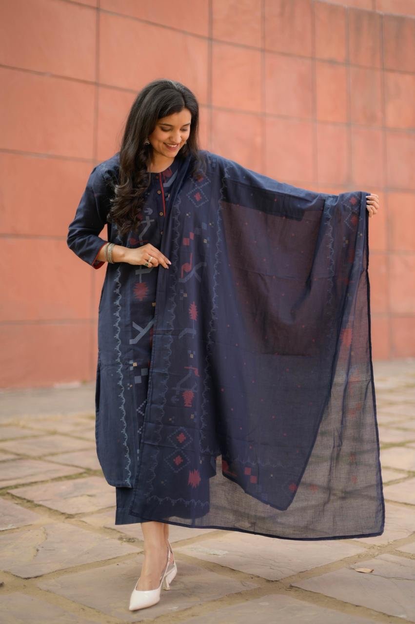 Sasha Blue Printed Cotton Set - Image 5