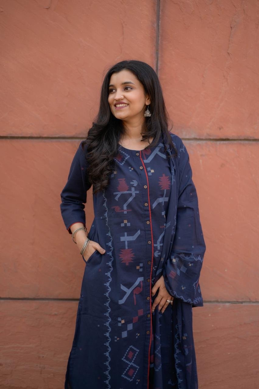 Sasha Blue Printed Cotton Set - Image 6
