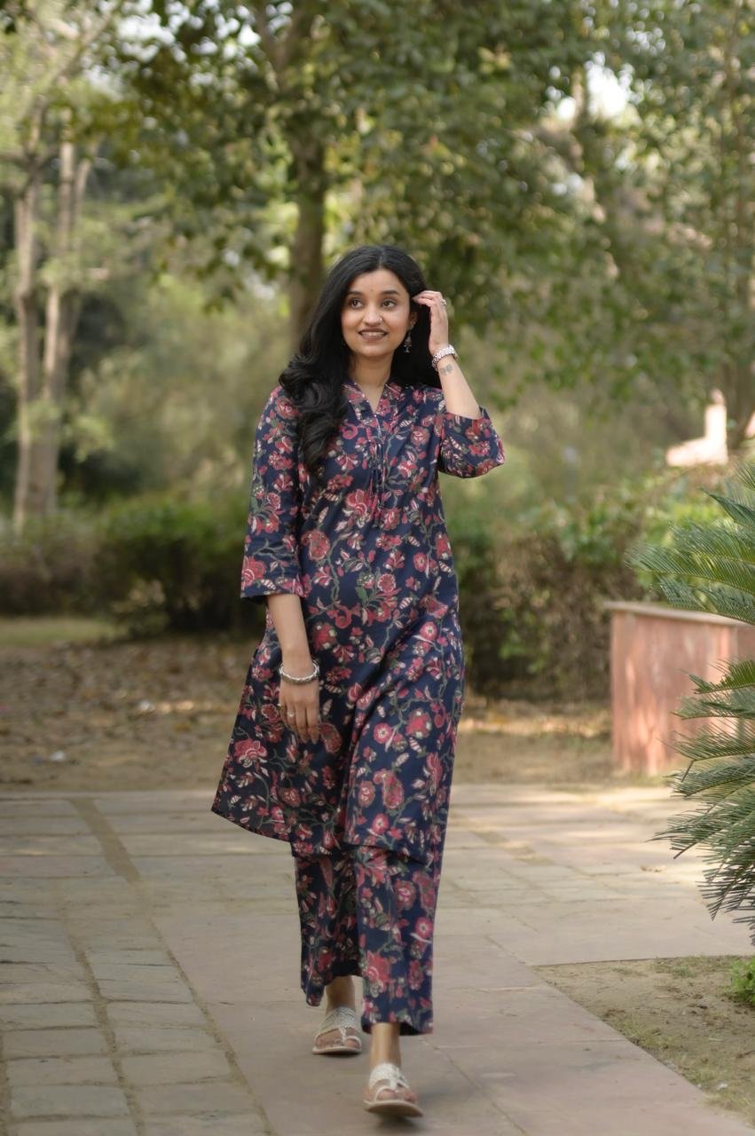 Disha Everyday Cotton Set- Blue Florals