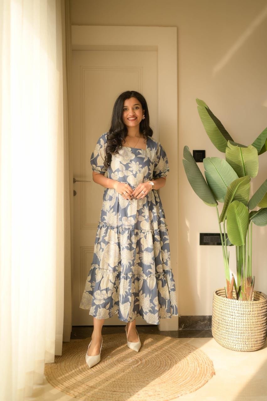 Tanvi Tiered Maxi Dress- Dark Sky Florals