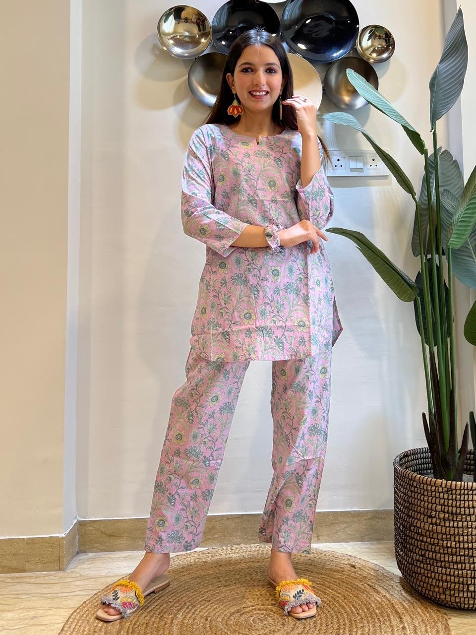 Cotton Lounge Set- Lilac Florals