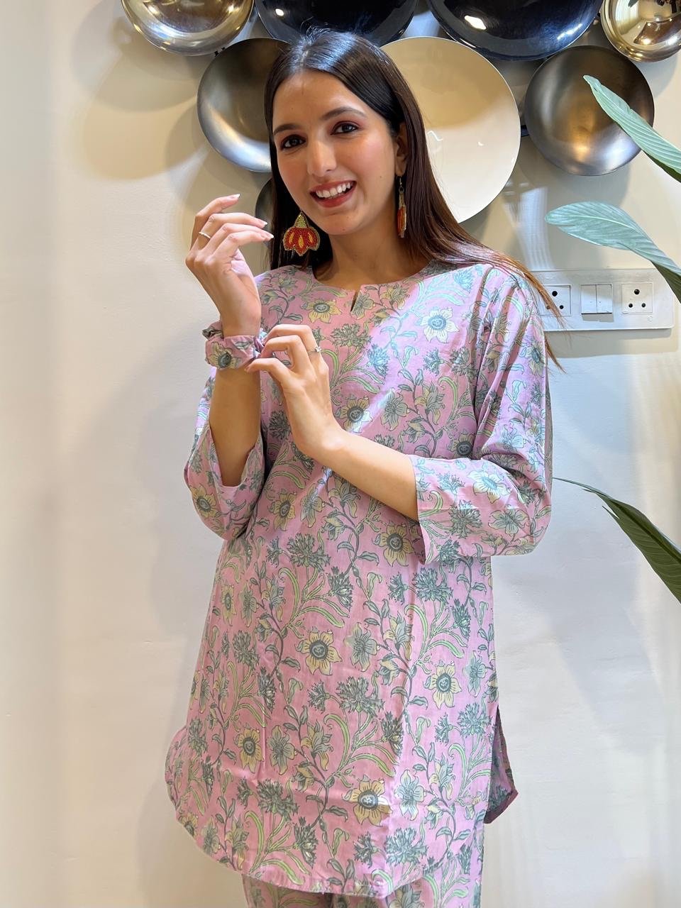 Cotton Lounge Set- Lilac Florals - Image 5