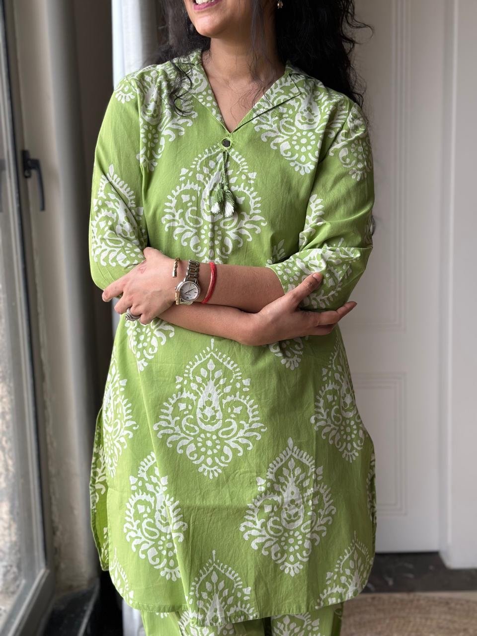 Pavi Printed Coord Set- Green - Image 2