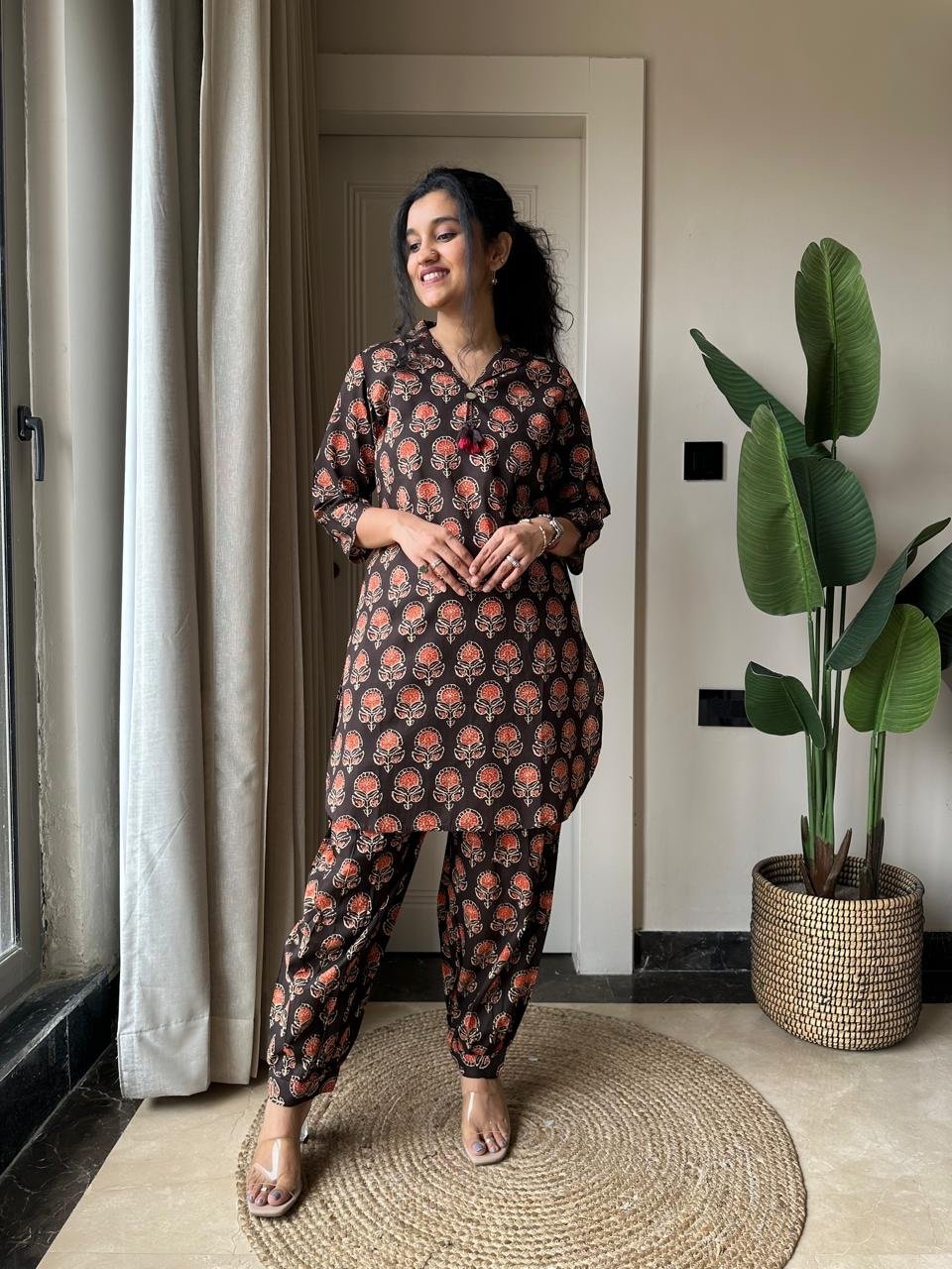 Pavi Printed Coord Set- Black Boota - Image 4