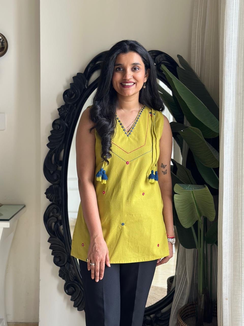 Pihu Minimal Sleeveless Top- Yellow