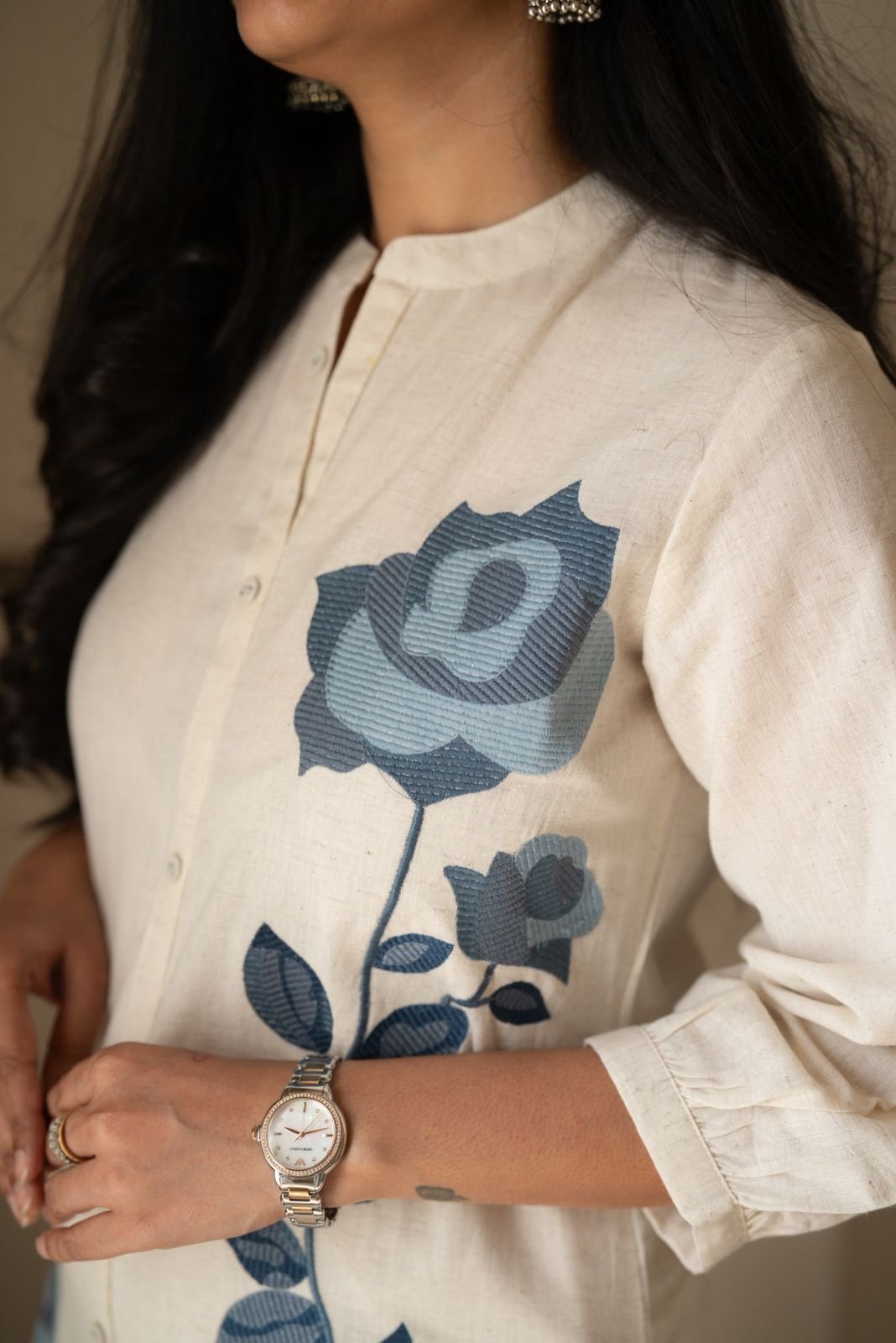 Gyana Embroidered Off White Coord Set - Image 5