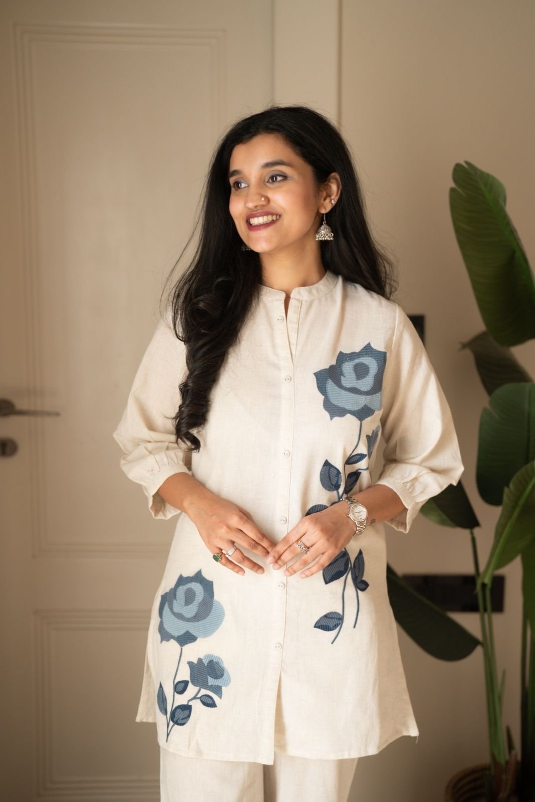 Gyana Embroidered Off White Coord Set - Image 2