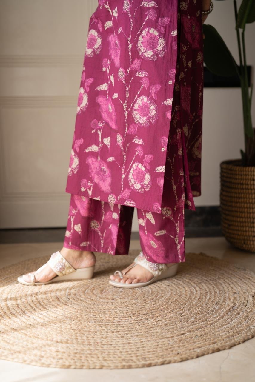 Kisha Sleeveless Cotton Set- Pink Batik - Image 9